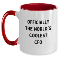 Load image into Gallery viewer, Funny CFO Gifts for Men Funny Two Tone Coffee Mug Officially The World&#39;s Coolest Cfo Gifts from Friends to Family - Main
