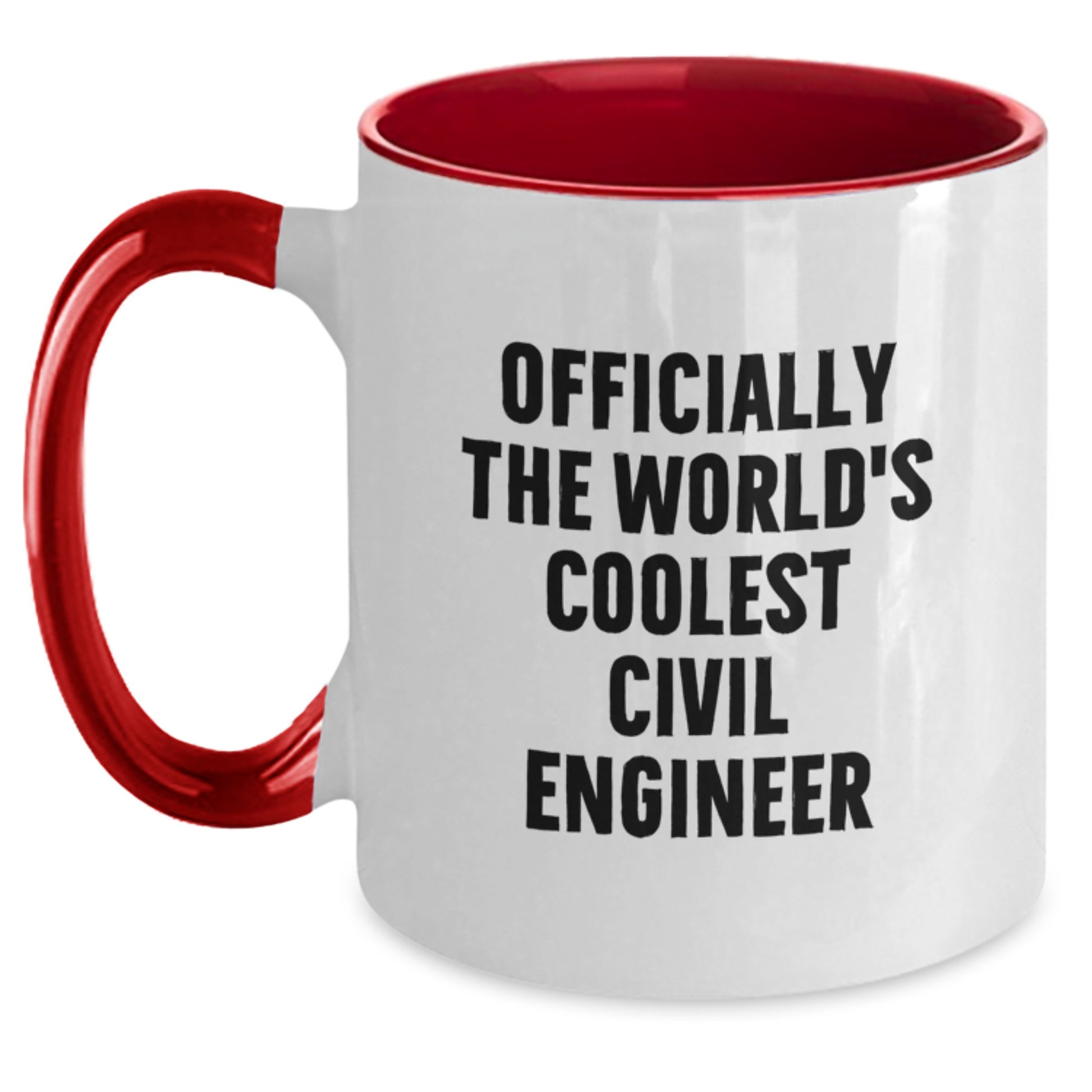 Funny Civil Engineer Gifts from Friends, Unique Two Tone Coffee Mugs for Civil Engineers, Officially The World's Coolest Civil Engineer Mug for Christmas - Main