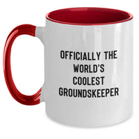 Load image into Gallery viewer, Funny groundskeeper Gifts for Men - Officially The World&#39;s Coolest groundskeeper Two Tone Coffee Mug, Perfect Christmas Unique Gifts from Friends - Main
