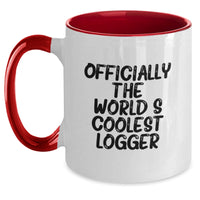 Load image into Gallery viewer, Funny Logger Gifts for Him, Officially The World's Coolest Logger Two Tone Coffee Mug, Christmas Unique Gifts from Friends and Family - Main
