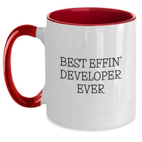 Load image into Gallery viewer, Funny Developer Gifts from Friends, Two Tone Coffee Mug, &#39;Best Effin&#39; Developer Ever&#39; Christmas Unique Gifts for Developer Men - Main
