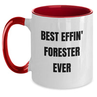 Load image into Gallery viewer, Funny Forester Gifts for Men, Best Effin&#39; Forester Two Tone Coffee Mug, Unique Christmas Memorable Presents for Forester Lovers from Friends - Main
