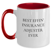 Load image into Gallery viewer, Funny Insurance Adjuster Gifts from Friends and Family - Best Effin&#39; Insurance Adjuster Ever, Two Tone Coffee Mug for Christmas Unique Presents - Main
