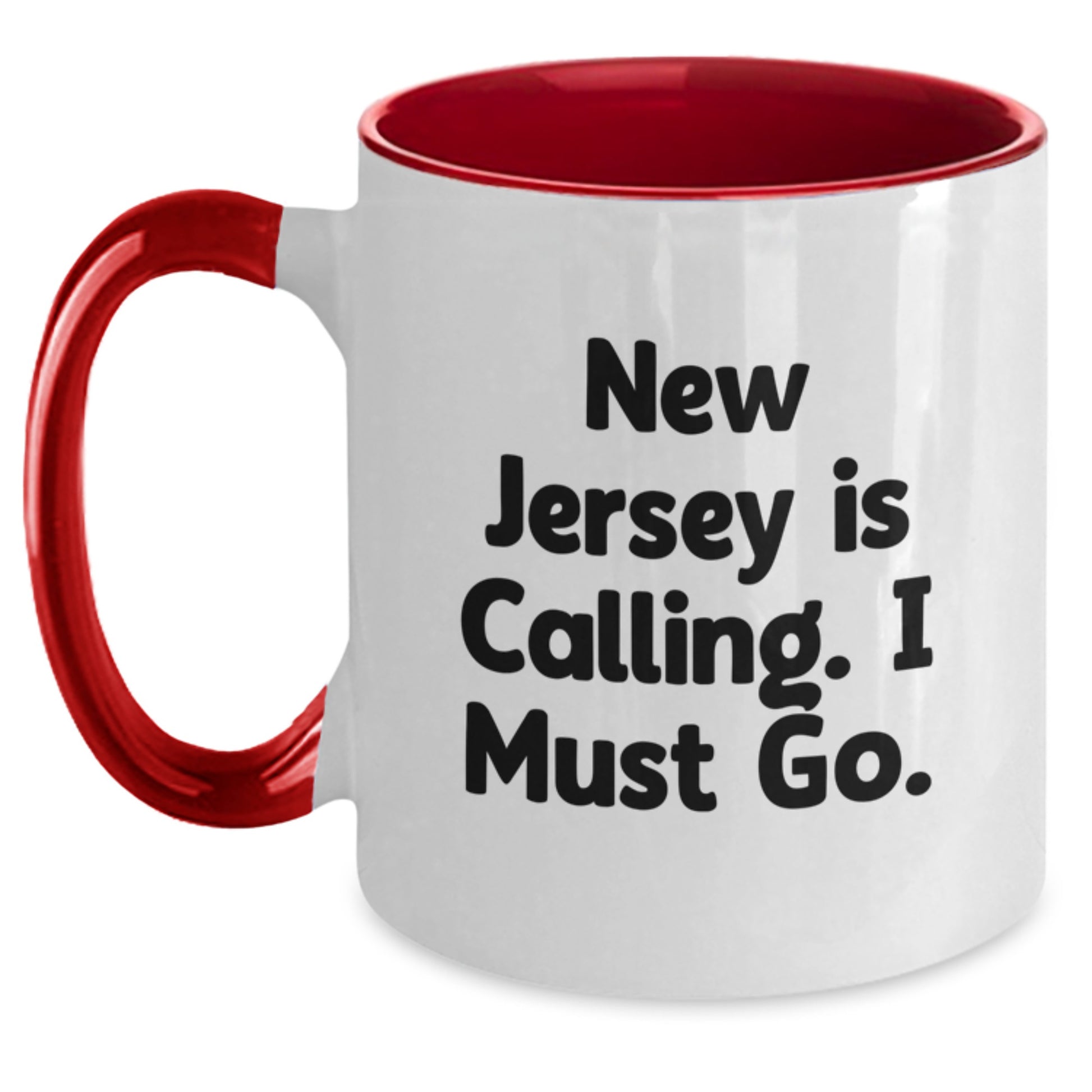 Funny New Jersey Gifts from Friends for New Jersey Lovers - New Jersey Is Calling, Two Tone Coffee Mug for Valentine's - Main
