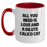 Load image into Gallery viewer, Dilute Calico Cat Lovers Will Adore This Funny Two Tone Coffee Mug Gifts from Friends and Family for Christmas - Main
