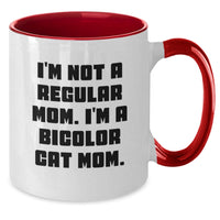 Load image into Gallery viewer, Bicolor Cat Mom Gifts from Family and Friends - Funny Two Tone Coffee Mug for Christmas Morning - Additional
