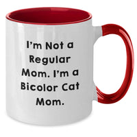Load image into Gallery viewer, Funny Bicolor Cat Mom Coffee Lover Gifts from Family for Bicolor Cat Enthusiasts Two Tone Mugs - Additional
