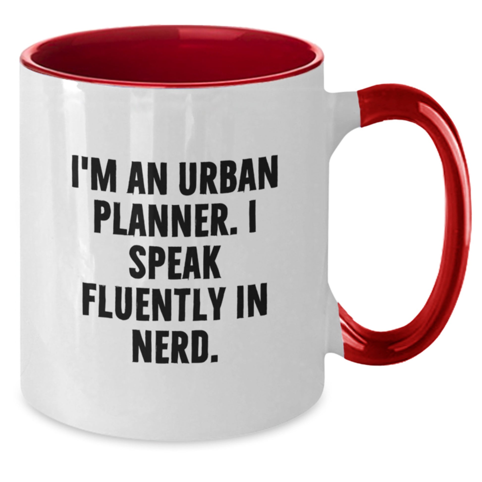 Funny Urban Planner Gifts, Valentine's Unique Mugs for Him, 'I'm An Urban Planner. I Speak Fluently In genius.' Two Tone Coffee Mugs from Friends, Valentine's Presents for Urban Planner - Additional