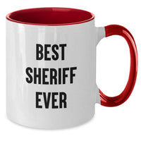 Load image into Gallery viewer, Funny Sheriff Gifts from Men to Sheriff - Best Sheriff Ever Two Tone Coffee Mugs for Valentine's Unique Gifts - Additional
