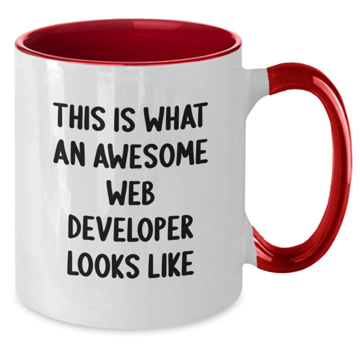 Fun Web Developer Gift - This Is What An Awesome Web Developer Looks Like, Birthday Unique Gifts for Men, Women, Friends, Coworkers, Family, Two Tone Coffee Mug - Additional