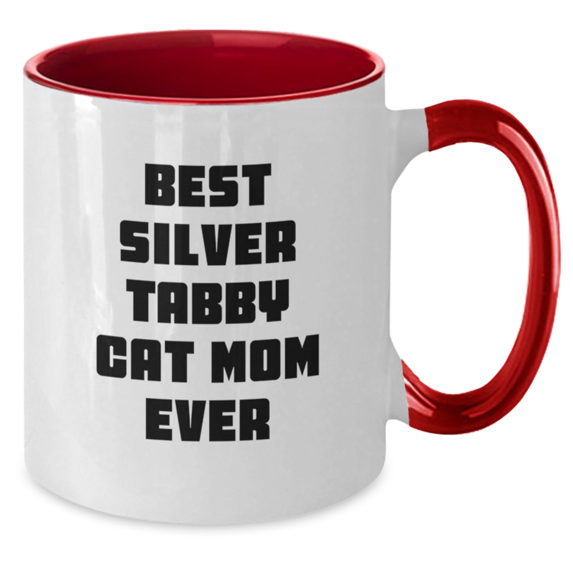 Funny Silver Tabby Cat Mom Two Tone Coffee Mug Gifts from Friends for Birthday, Best Silver Tabby Cat Mom Ever, Unique Birthday Unique Gifts for Friends who Love Silver Tabby Cat - Additional