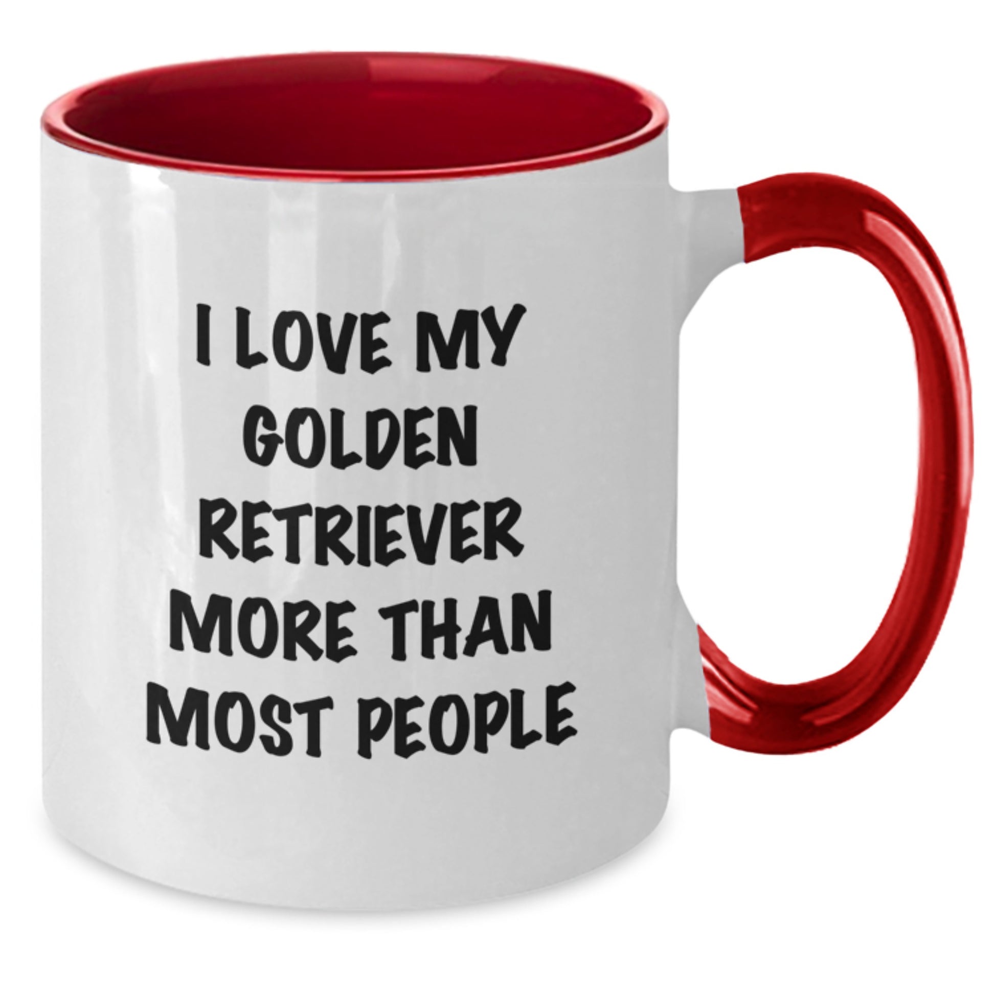 Golden Retriever Dog Funny Birthday Unique Gifts for Men from Friends, Two Tone Coffee Mug with I Love My Golden Retriever More Than Most People Quote - Additional