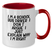 Load image into Gallery viewer, Funny School Bus Driver Gifts from Friends - Inspirational Two Tone Coffee Mug for School Bus Driver Men, Gifts for School Bus Driver Women, Graduation Unique Gifts, 11oz Ceramic Mug - Additional
