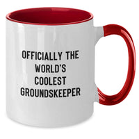 Load image into Gallery viewer, Funny groundskeeper Gifts for Men - Officially The World&#39;s Coolest groundskeeper Two Tone Coffee Mug, Perfect Christmas Unique Gifts from Friends - Additional

