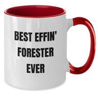 Load image into Gallery viewer, Funny Forester Gifts for Men, Best Effin&#39; Forester Two Tone Coffee Mug, Unique Christmas Memorable Presents for Forester Lovers from Friends - Additional
