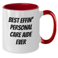 Load image into Gallery viewer, Funny Gifts from Family for Personal Care Aide Best Effin&#39; Ever, Two Tone Coffee Mug for Graduation - Additional
