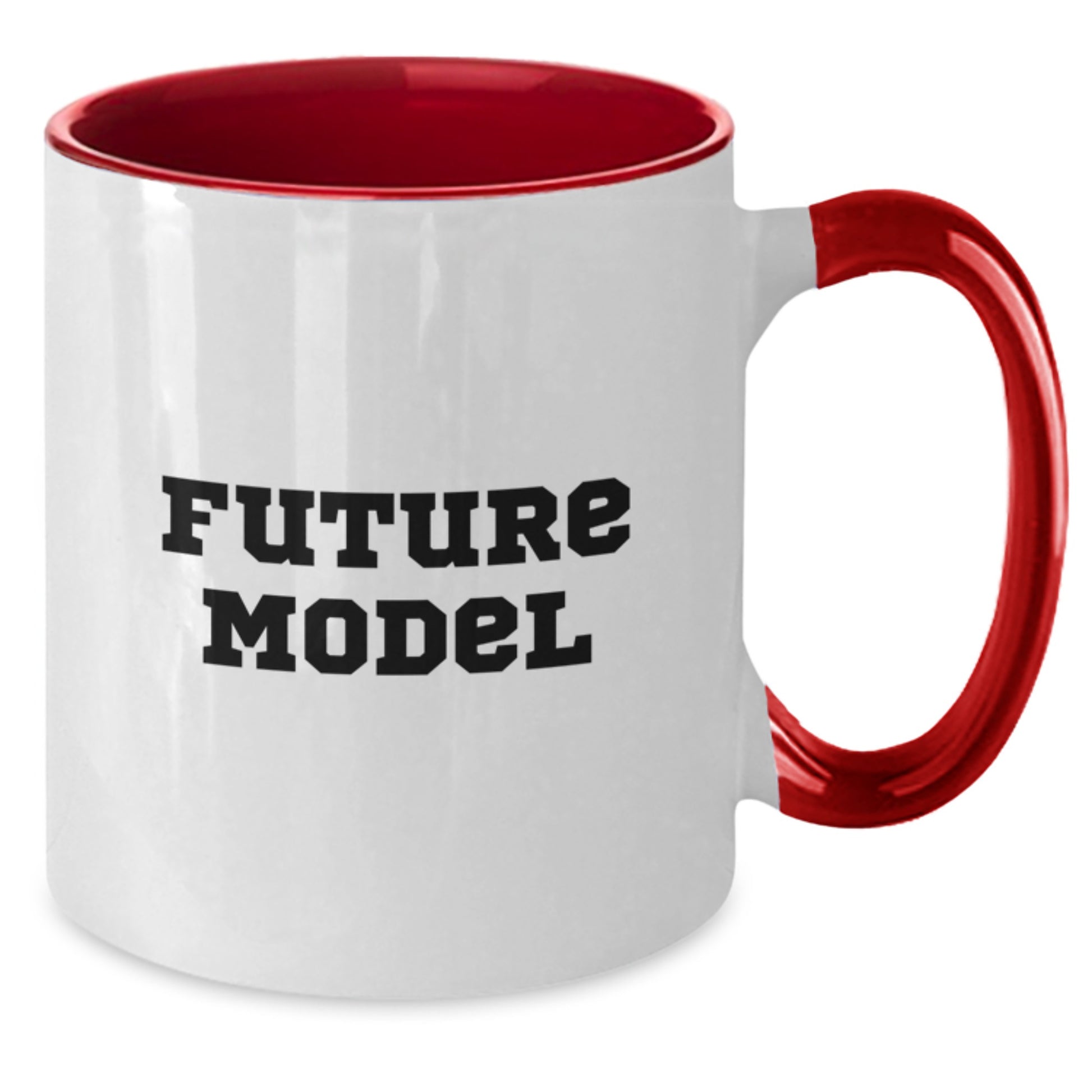 Funny Model Gifts from Mom for Future Model Graduation Two Tone Coffee Mug, Black and White - 11oz Ceramic - Additional
