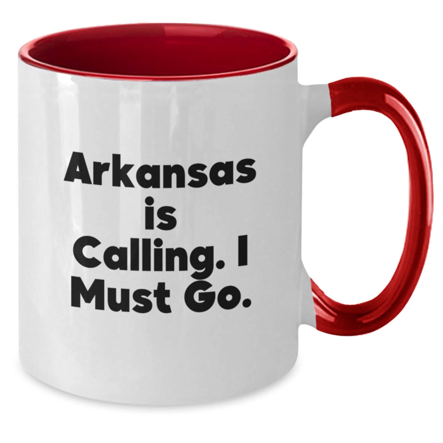 Arkansas Gifts for Friends from Little Rock - Funny Two Tone Coffee Mug 'Arkansas Is Calling' - Additional