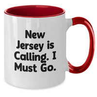Load image into Gallery viewer, Funny New Jersey Gifts from Friends for New Jersey Lovers - New Jersey Is Calling, Two Tone Coffee Mug for Valentine's - Additional
