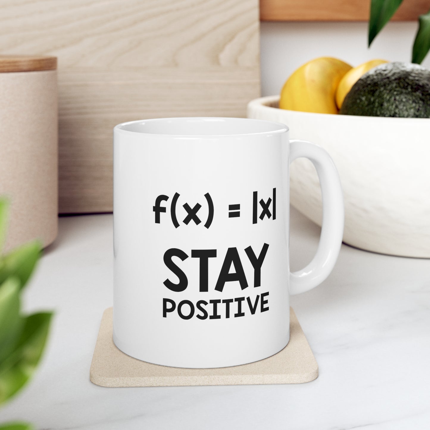 Math Equation Coffee Mug - Stay Positive - Sarcasm Nerd Gift For Men Women