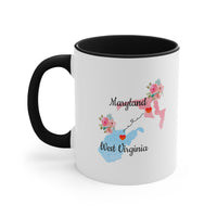 Load image into Gallery viewer, Maryland West Virginia Gifts | Long Distance State Two Tone Coffee Mug | State to State | Away From Home Family | Moving Away Mug
