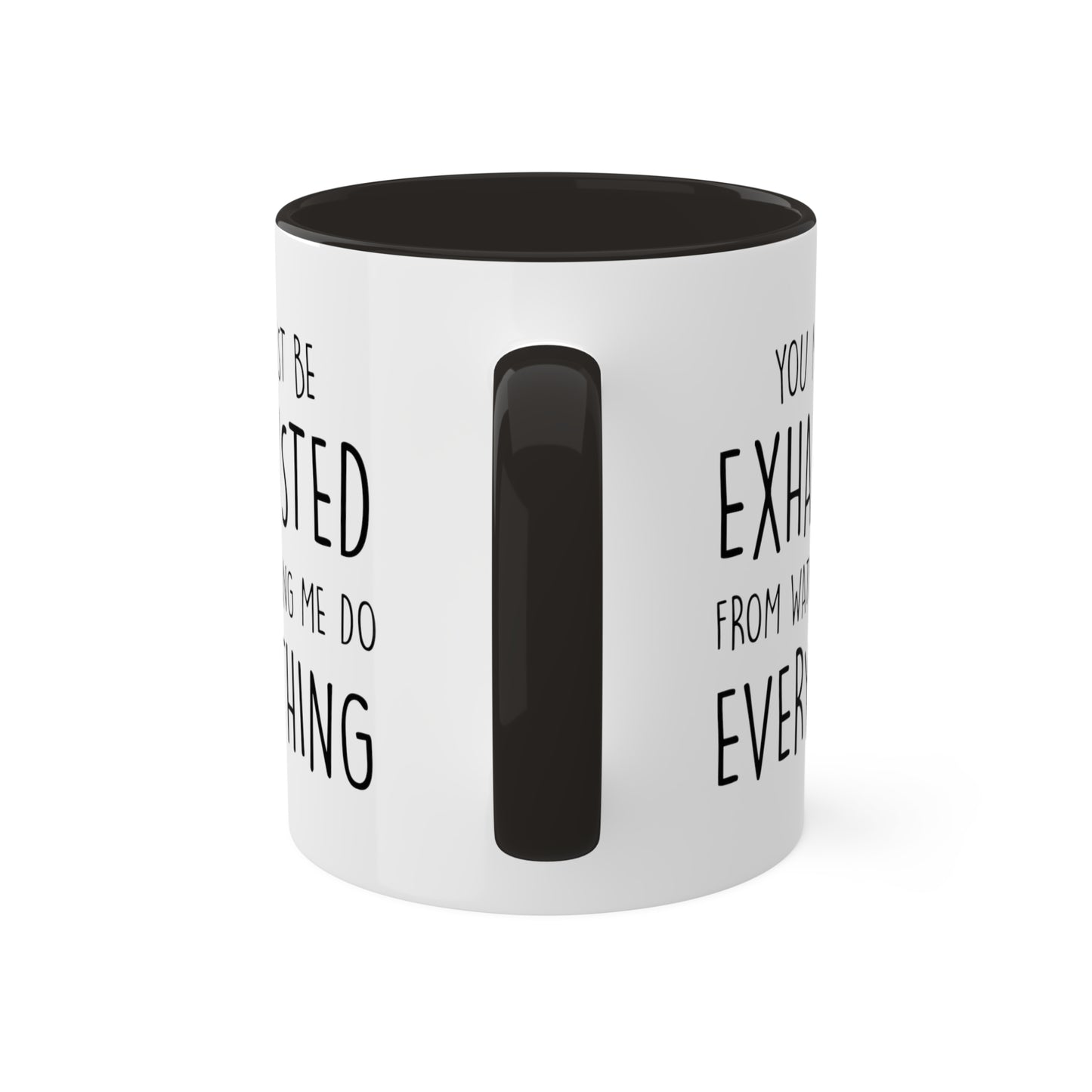 Dad Two Tone Coffee Mug - Exhausted From Watching Me Do Everything | Father's Day Gift