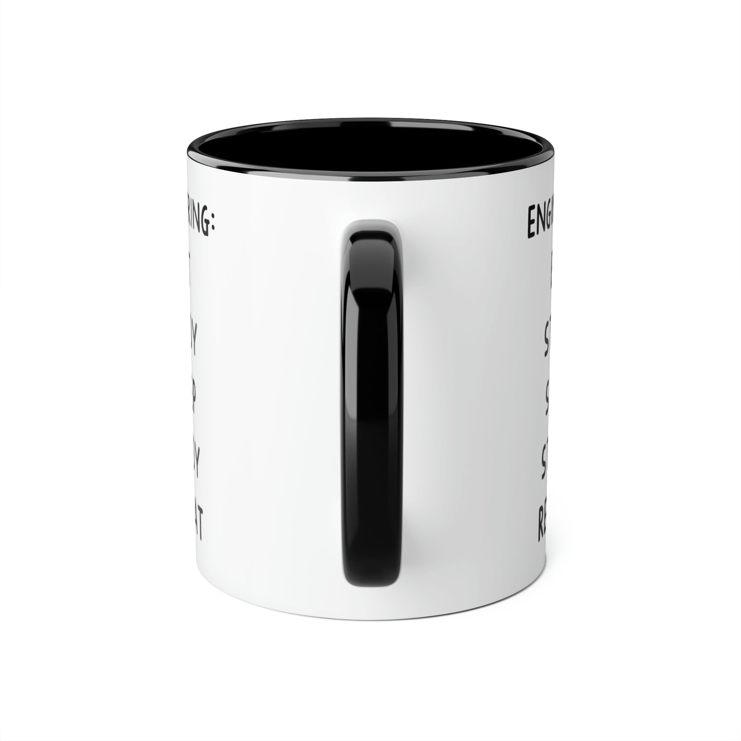 Engineer Funny Two Tone Coffee Mug - Engineering Eat Study Sleep Repeat | Graduation Gift