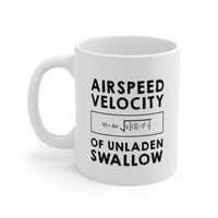 Load image into Gallery viewer, Math Nerd Coffee Mug - Formula For The Airspeed Velocity of Unladen Swallow | Perfect Gift for Teachers and Students
