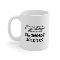 Load image into Gallery viewer, Army Veteran Ceramic Coffee Mug - God Gives His Hardest Battles | Military Gift
