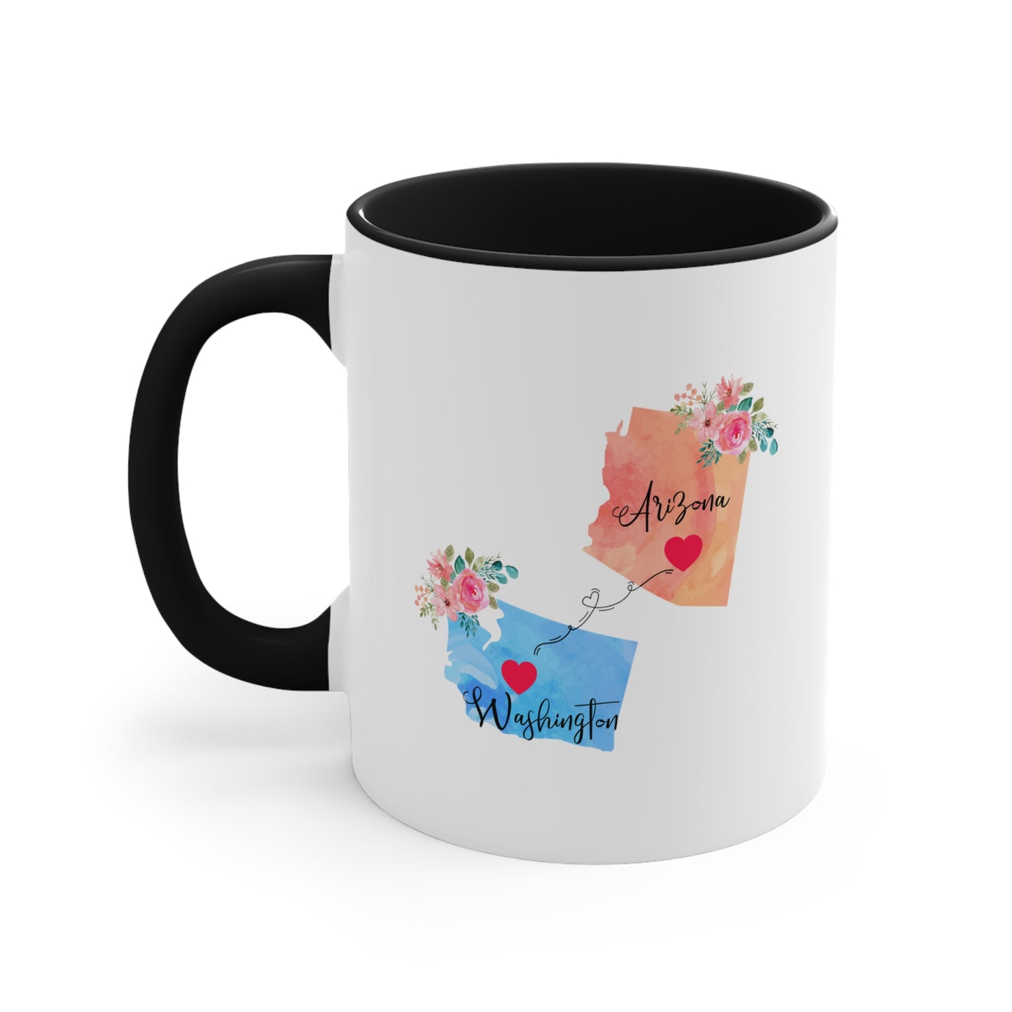 Long Distance Family Coffee Mug - Arizona and Washington Design | Moving Away Gift