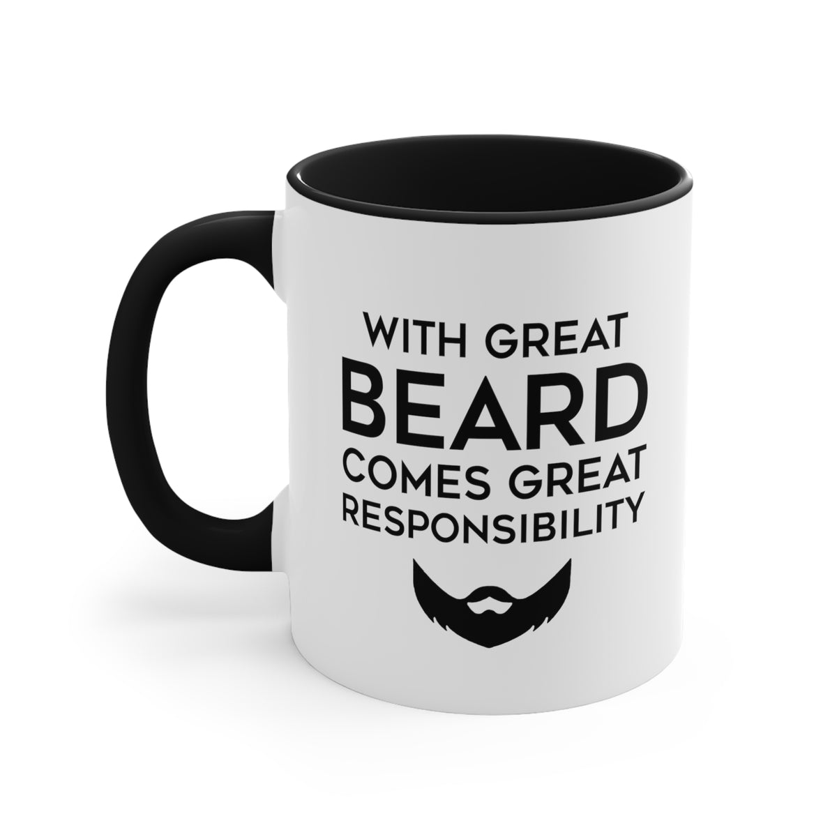 Fathers Day Two Tone Coffee Mug, With Great Beard Comes Great Responsibility, Unique Gifts For Dad From Daughter Son