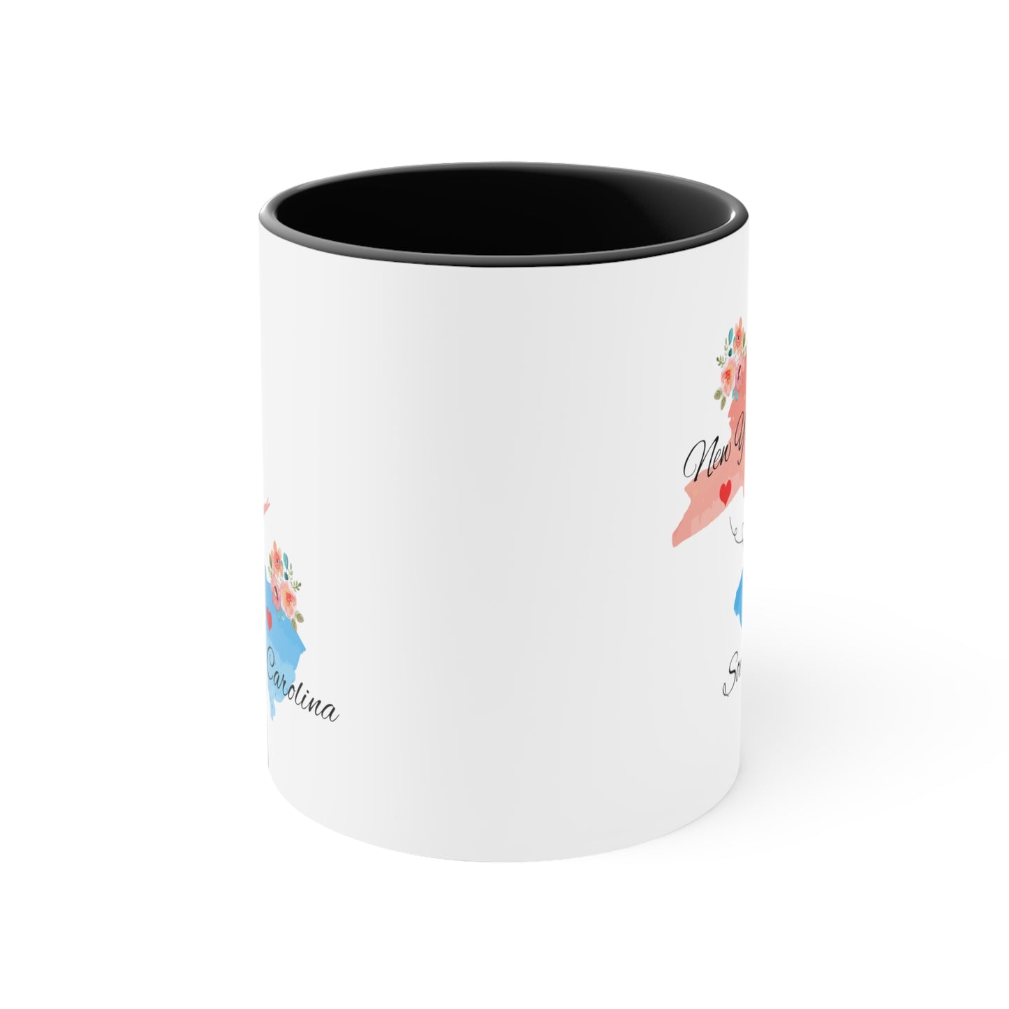 Long Distance Relationship Coffee Mug - New York & South Carolina Design | Perfect Gift for Family