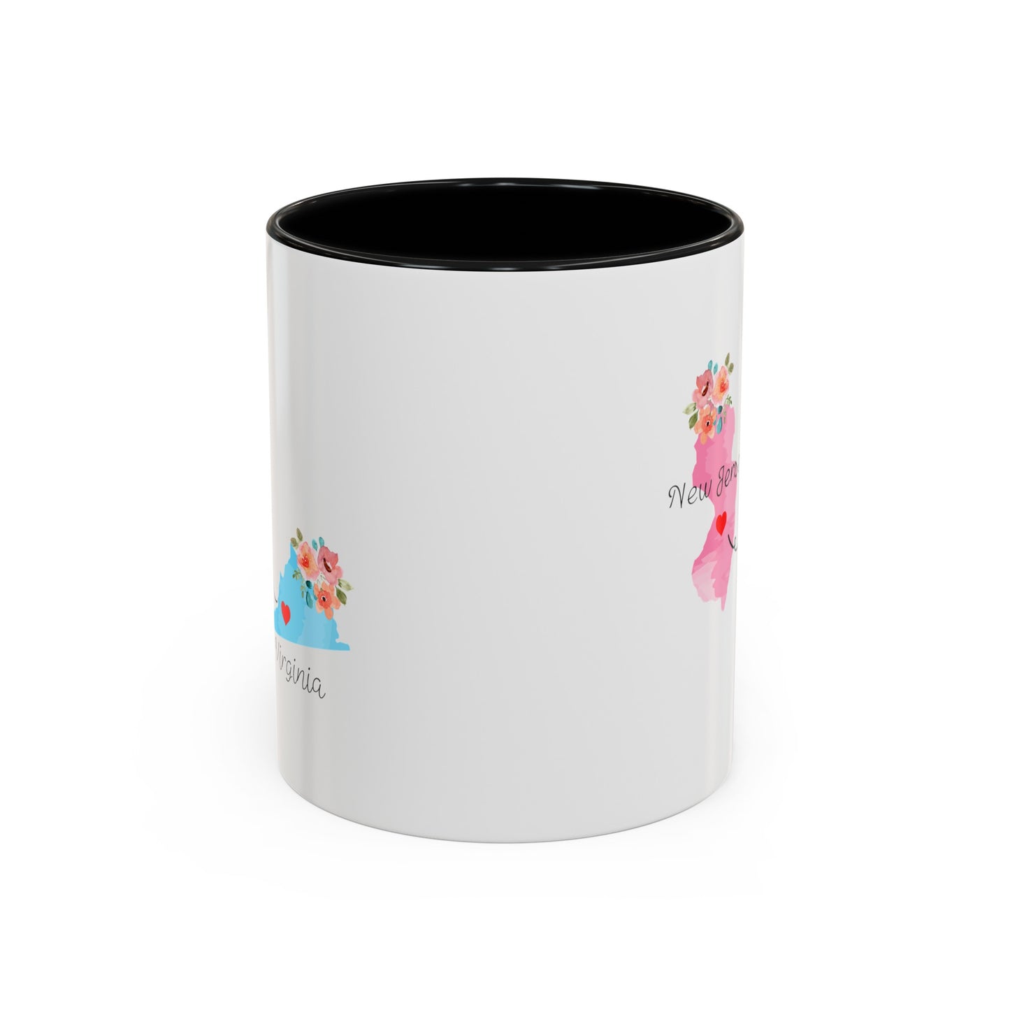 Long Distance Friendship Coffee Mug - New Jersey & Virginia Design | Perfect Moving Away Gift