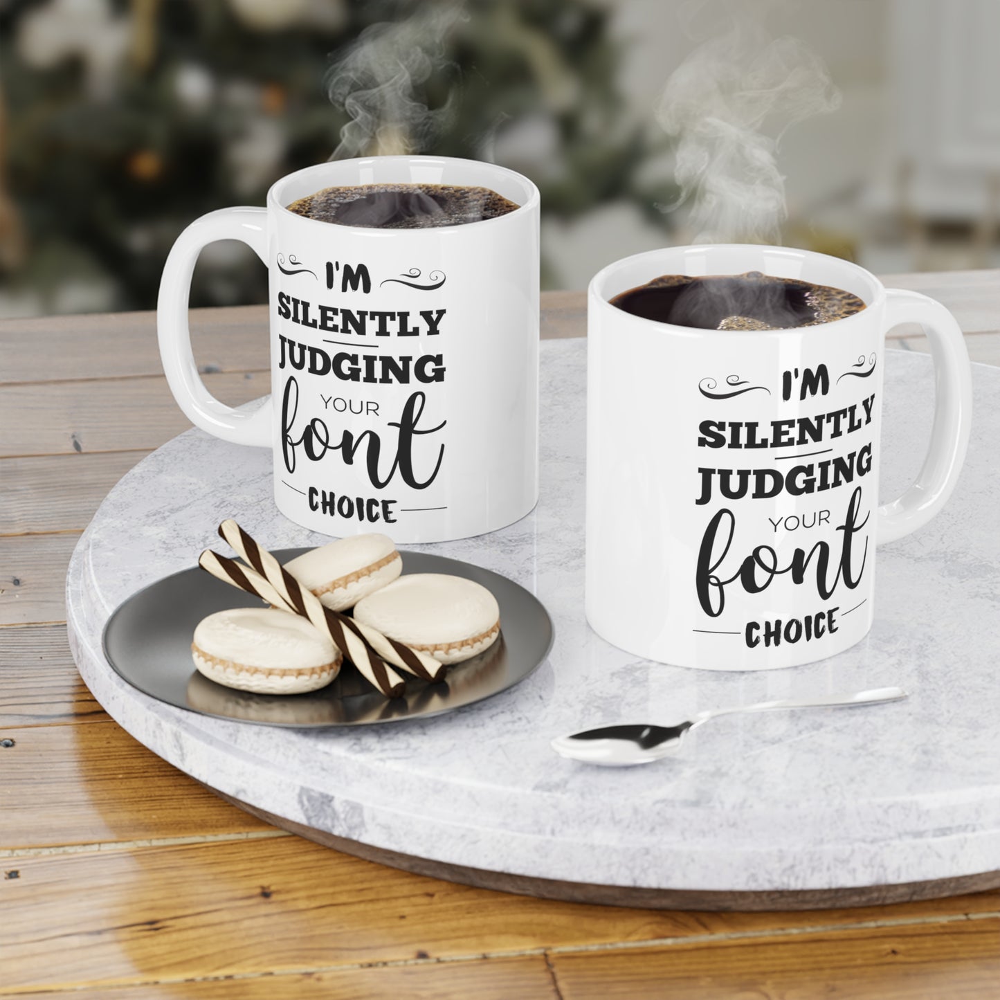 Graphic Designer Coffee Mug - I'm Silently Judging Your Font Choice | Funny Gift for Designers