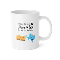 Load image into Gallery viewer, Mom Ceramic Coffee Mug - The Love Between Mom &amp; Son Knows No Distance | Mother&#39;s Day Gift
