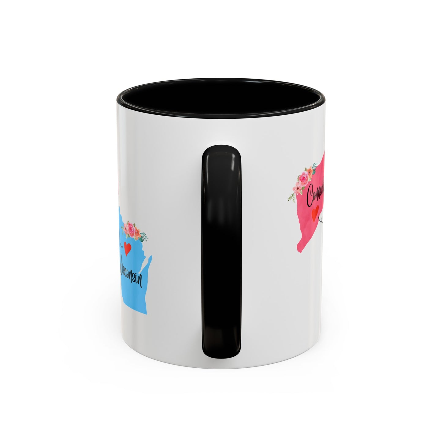Long Distance Relationship Coffee Mug - Connecticut & Wisconsin Design | Moving Away Gift