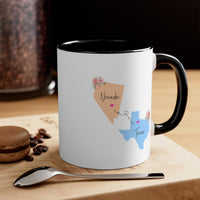 Load image into Gallery viewer, Nevada Texas Gifts | Long Distance State Two Tone Coffee Mug | State to State | Away From Hometown Family | Moving Away Mug
