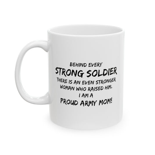 Army Mom Ceramic Coffee Mug - Proud Support Design | Military Appreciation Gift