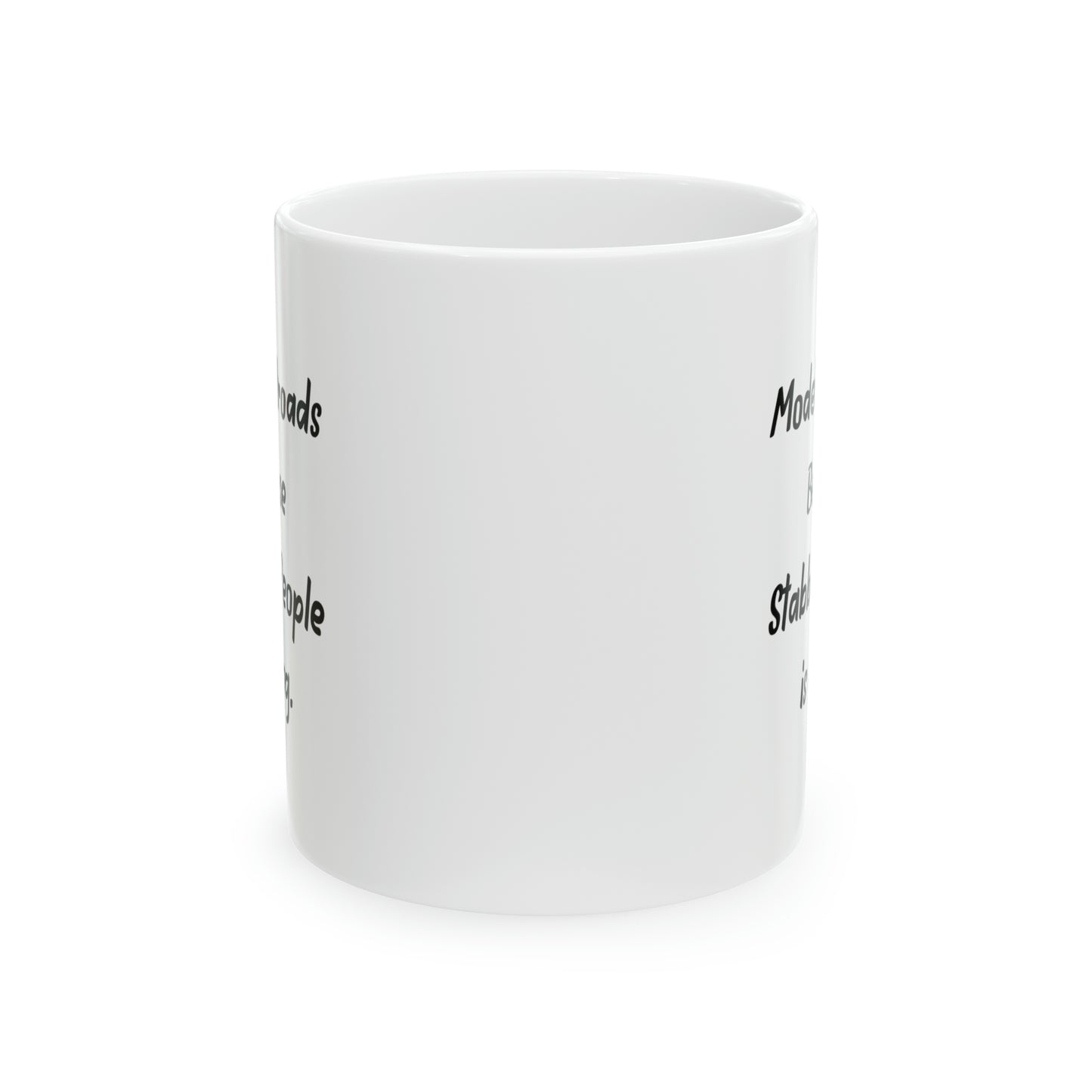 Model Railroad Enthusiast Coffee Mug - Because Stabbing People is Wrong | Holiday Gift