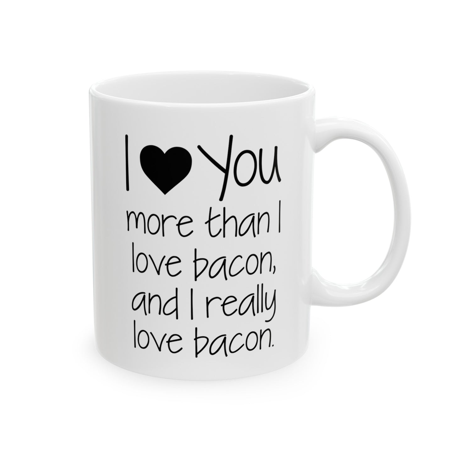 Husband Wife Funny Coffee Mug - I Love You More Than Bacon | Valentine's Day Gift