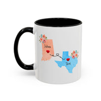 Load image into Gallery viewer, Long Distance Family Coffee Mug - Indiana Texas Design | Moving Away Gift
