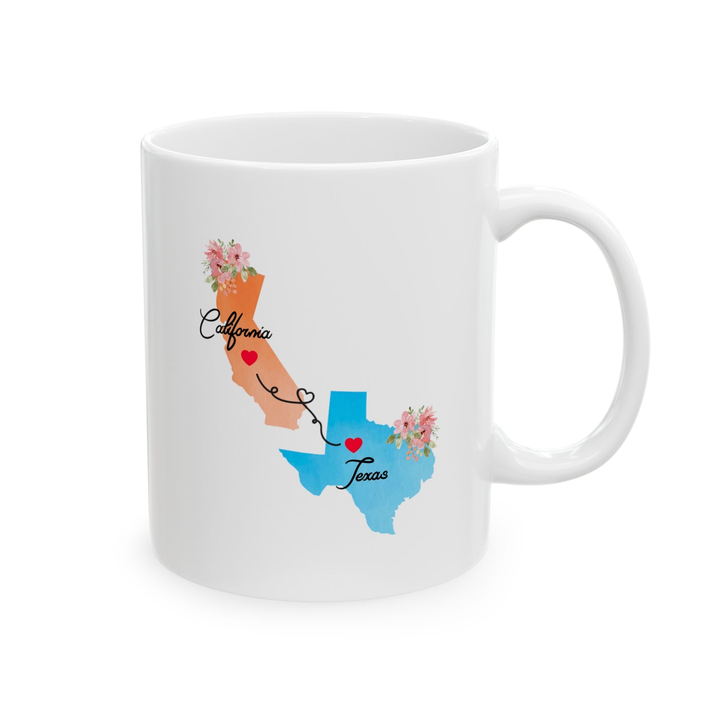 Mom and Dad Coffee Mug - California Texas Connection Design | Long Distance Gift