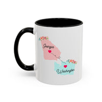 Load image into Gallery viewer, Long Distance Relationship Coffee Mug - Georgia &amp; Washington Design | Perfect Gift for Movers
