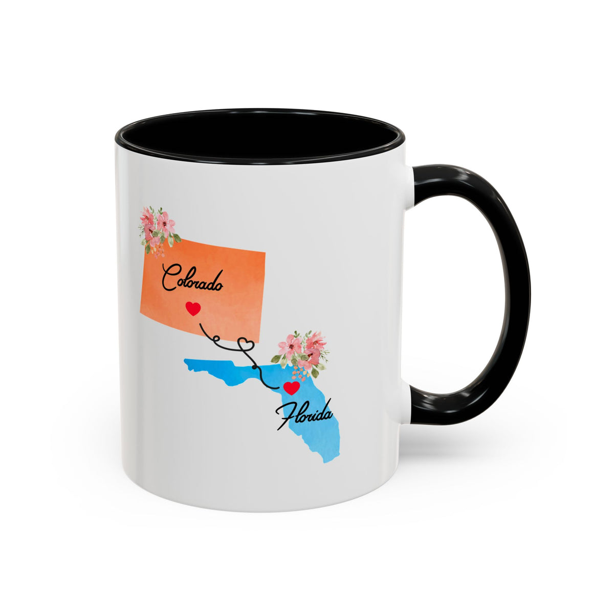 Colorado Florida Gifts | Long Distance State Coffee Mug | State to State | Away From Hometown Family | Moving Away Mug