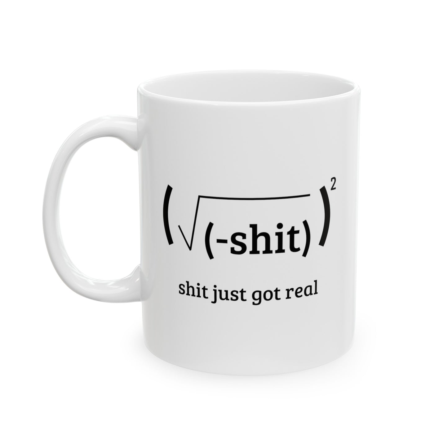 Math Lover Coffee Mug - Shit Just Got Real Design | Graduation Gift