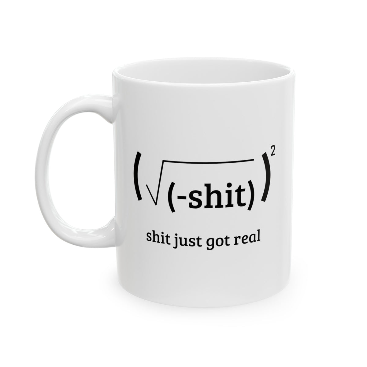 Math Coffee Mug - Shit Just Got Real - Mathematical Formula Gifts For Men Women