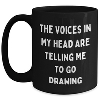 Load image into Gallery viewer, Funny Drawing Inspiration Black Coffee Mug, Gifts from Friends for Drawing Enthusiasts, Father&#39;s Day Unique Gifts - Main
