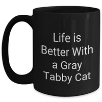 Load image into Gallery viewer, Gray Tabby Cat Lover&#39;s Funny Quote Black Coffee Mugs Gifts for Dad from Family, Unique Dad&#39;s Day Gifts for Men - Main
