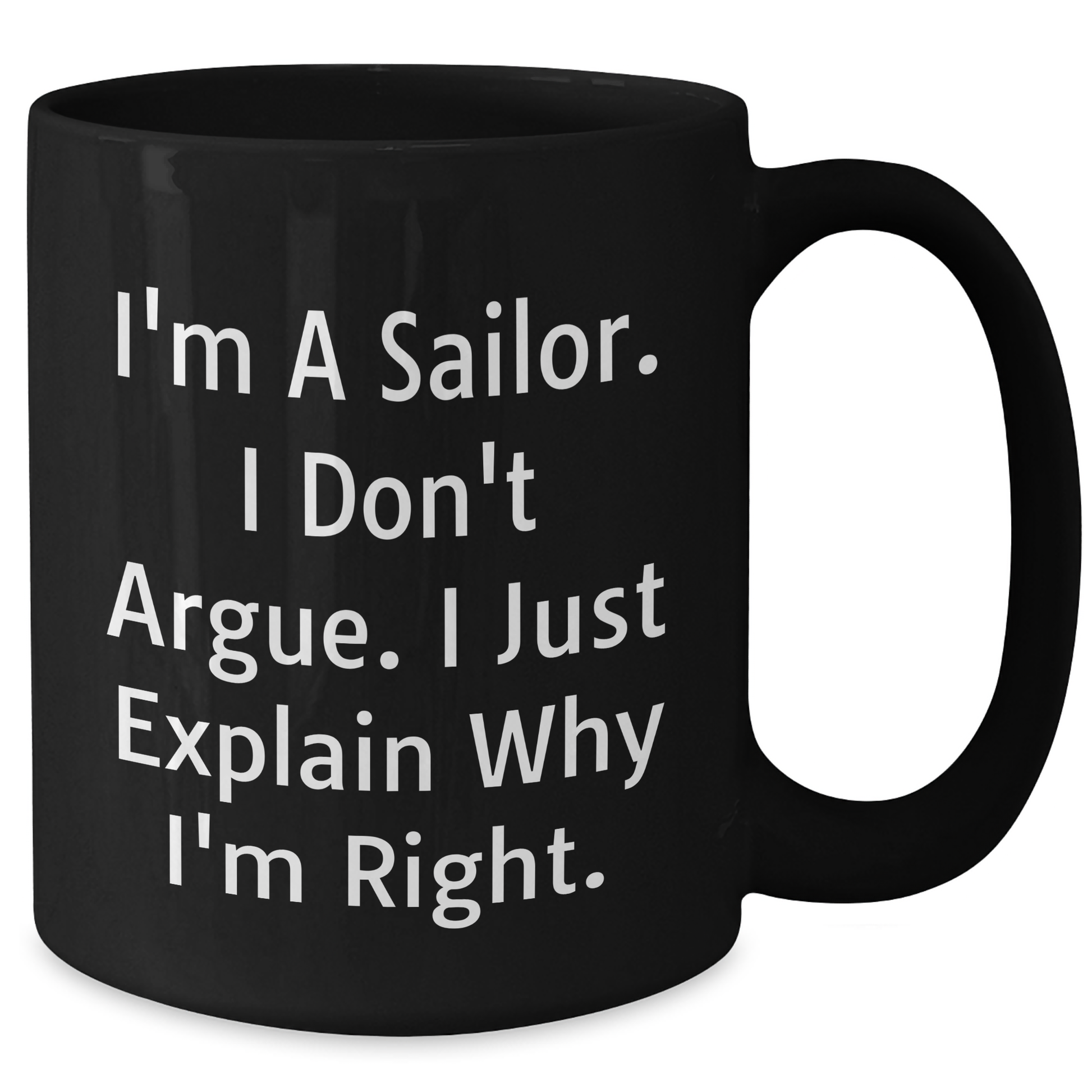 Sailor Gifts from Friends, Gifts for Sailor Graduation, Funny Black Coffee Mug - Additional