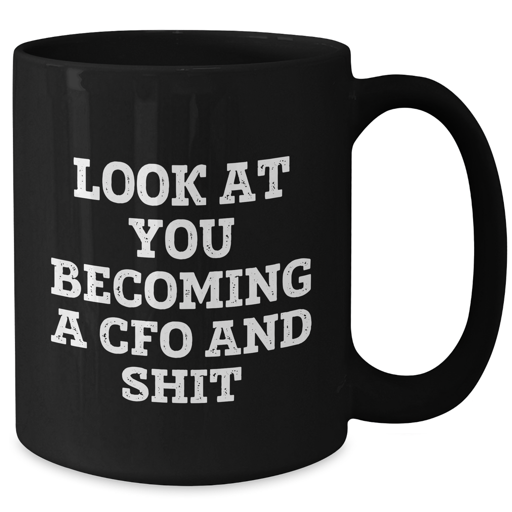CFO Black Coffee Mug Funny Quote Gifts for Graduation, Gifts from Friends to Men, 'Look At You Becoming A Cfo And Shit' - Additional